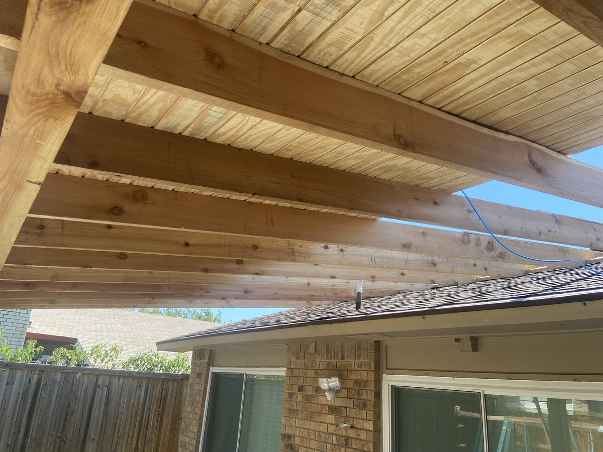 Pergola beam and rafter construction