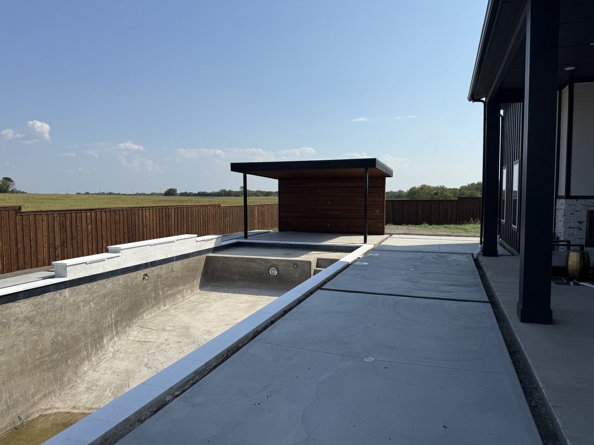 Poolside patio cover structure